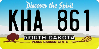 ND license plate KHA861