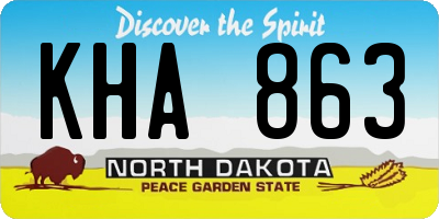 ND license plate KHA863
