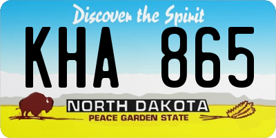 ND license plate KHA865
