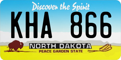 ND license plate KHA866