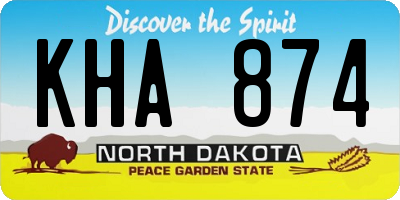 ND license plate KHA874