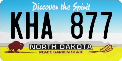 ND license plate KHA877