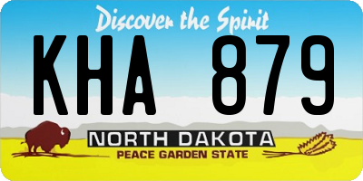ND license plate KHA879