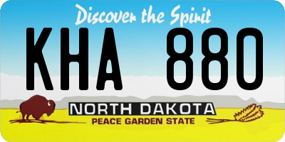 ND license plate KHA880