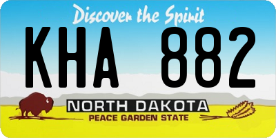 ND license plate KHA882