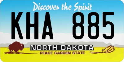 ND license plate KHA885