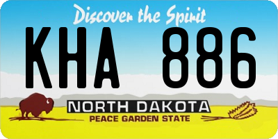 ND license plate KHA886