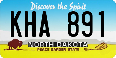 ND license plate KHA891