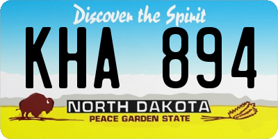 ND license plate KHA894
