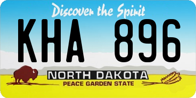 ND license plate KHA896