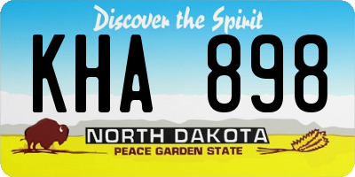 ND license plate KHA898