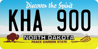 ND license plate KHA900