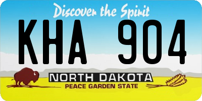 ND license plate KHA904