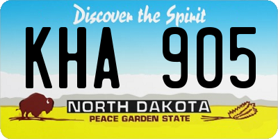 ND license plate KHA905