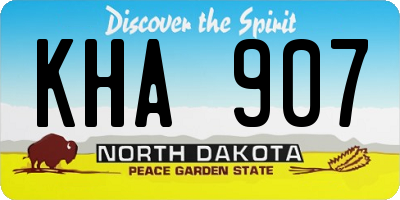 ND license plate KHA907