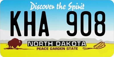 ND license plate KHA908