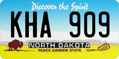 ND license plate KHA909