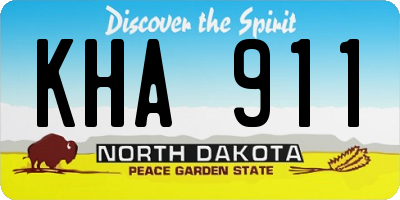 ND license plate KHA911