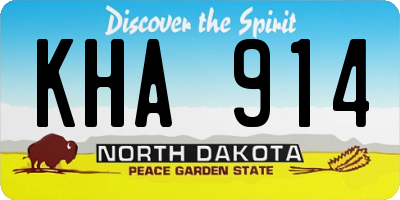 ND license plate KHA914