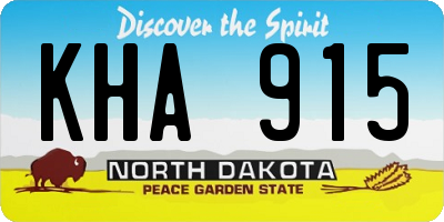 ND license plate KHA915