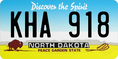 ND license plate KHA918