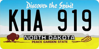ND license plate KHA919