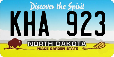 ND license plate KHA923