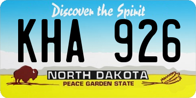 ND license plate KHA926