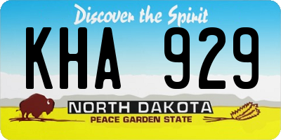 ND license plate KHA929