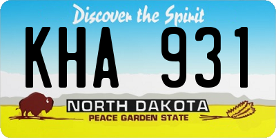 ND license plate KHA931
