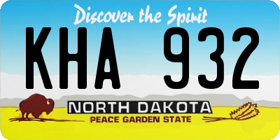 ND license plate KHA932