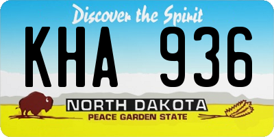 ND license plate KHA936
