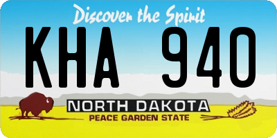 ND license plate KHA940