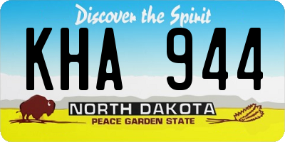 ND license plate KHA944