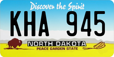 ND license plate KHA945
