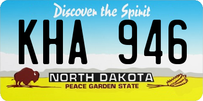 ND license plate KHA946