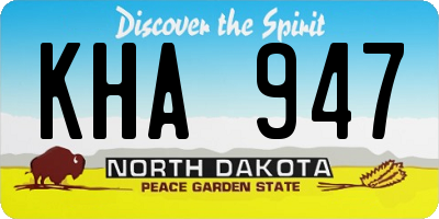 ND license plate KHA947