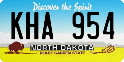 ND license plate KHA954