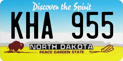 ND license plate KHA955