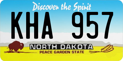 ND license plate KHA957
