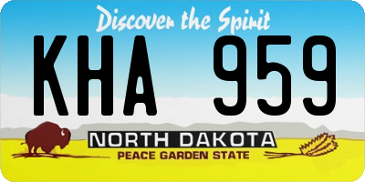 ND license plate KHA959