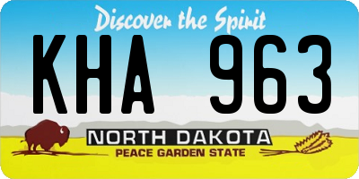 ND license plate KHA963