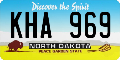 ND license plate KHA969