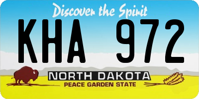 ND license plate KHA972