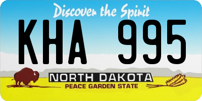 ND license plate KHA995