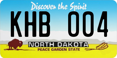 ND license plate KHB004