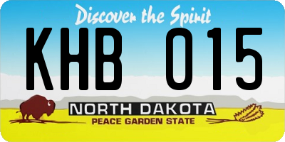 ND license plate KHB015