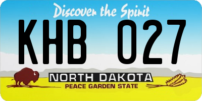 ND license plate KHB027