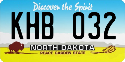 ND license plate KHB032