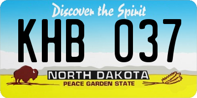 ND license plate KHB037